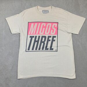 Migos L Culture 3 Graphic T-Shirt Large Mens Tan Rap Tee Tour Tracklist JX-18